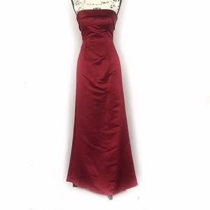 Bill Levkoff Red Strapless Bridesmaid/Prom Dress